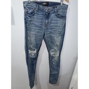 ORO Los Angeles Denim Jeans Size 34 Blue Distressed Skinny Slim Fit Made in USA